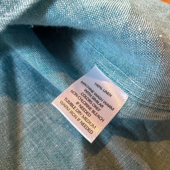 UNTUCKit Shirt Men’s Size M Light Blue 100% Linen Button Up Short Sleeve Shirt - Picture 7 of 11